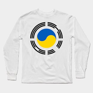 Korean Ukrainian Multinational Patriot Flag Series Long Sleeve T-Shirt